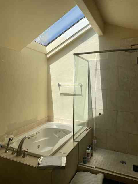 Outdated primary bathroom before remodel in Centennial, CO